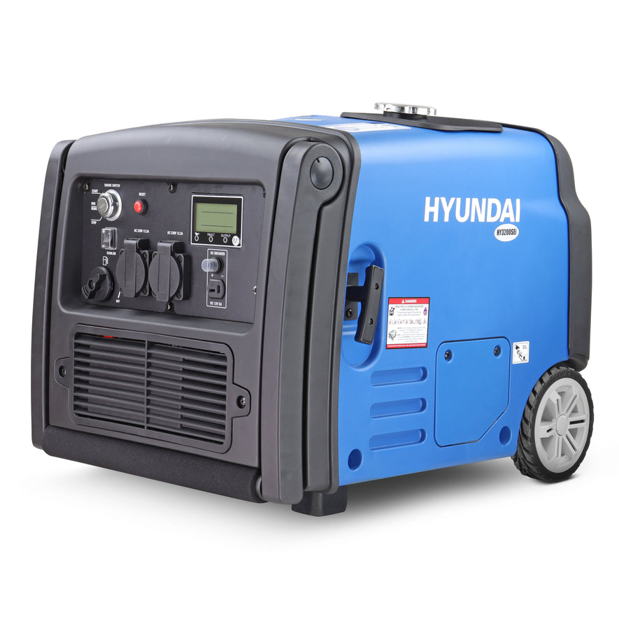 HY3200SEi - 3200w inverter generator, built in wheelkit, remote elec start, pure sine wave, includes accessories and 600ml of oil