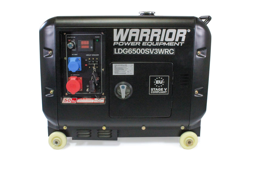 Warrior 5500 Watt Silent Diesel Three Phase Generator with Electric and Remote Start - LD G6500SV3WRC